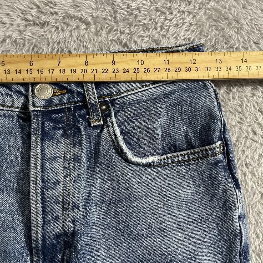 We The Free Jeans Womens 26‎ Skinny Blue Stretch Light Wash Button Fly Raw Hems